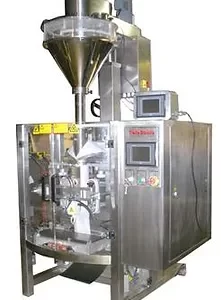 Model: TP-500 Automatic Vertical Form Fill Seal Machine, Stainless steel construction, PLC control, color touch screen,double servo driven systems, pneumatic bag pulling system, self-diagnostic, interlocked safety switches,​auto film tracking , film gusset, Nitrogen gas flush devices, printed film registration control, solid state temperature control . Pouch style: fin or lap seal. ​