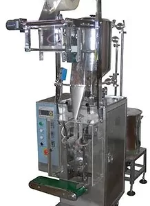 Designed to automatically package free flow food and chemical products, liquids, pastes, etc. Features continuous motion bag forming, complete with controlled pump and hopper, servo-motor control for adjustment of bag length, and printed film registration control. Packaging materials are all heat seal-able laminations.