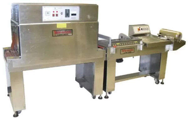 Shrinks all orientations of films including polyethylene. Package / aperature opening 15 3/4" W x 9" H. Accurate temperature control to within 3 degrees, teflon coated rollers for quick and easy maneuverability, bottom shrink provided by air-blast through the rollers, adjustable belt speeds, casters with adjustable foot-pads.